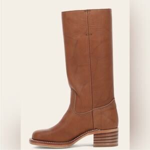 New! FRYE Campus boots in saddle brown tan 14L size 10 women’s cognac tan